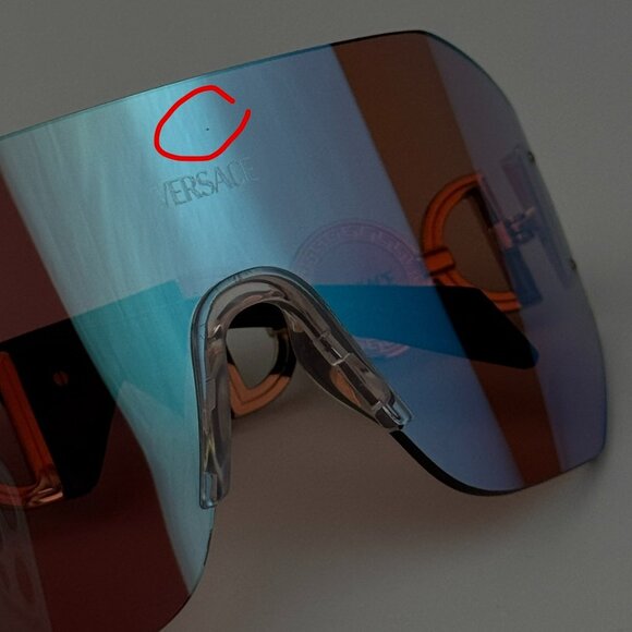 NEW Versace VE2258 1002MA Pink Mirrored Blue Shield Women Sunglasses main image 4